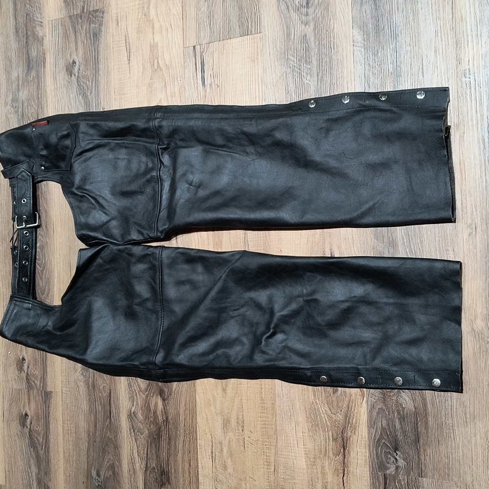 Men's L Hot Leather Motorcycle Chaps